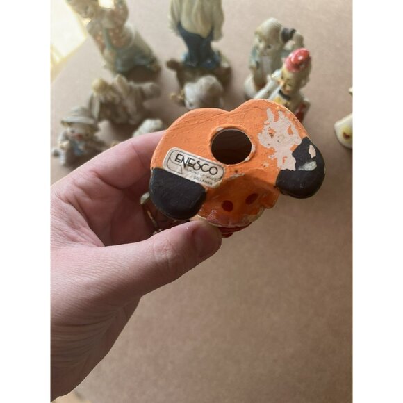 VTG Clown Ceramic Figurines Lot (10) Lil vegabond Originals By Erika Enesco Used - Picture 6 of 8